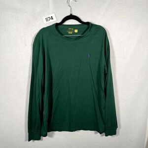 Polo Ralph Lauren T-Shirt Mens Large Dark Green Casual Embroidered Pony Logo